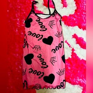 Pink Heart and Crown Print Women's Robe